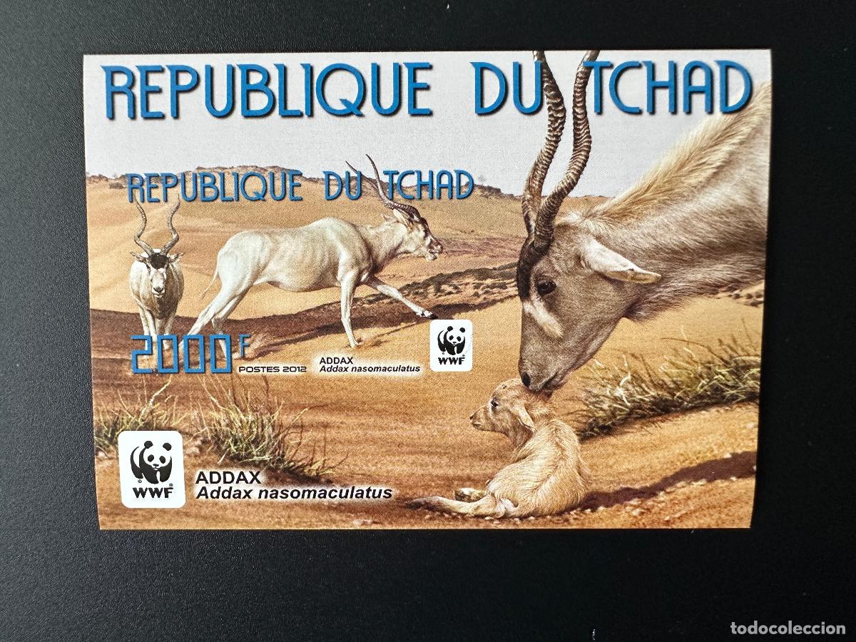 Stamps: Chad 2012 Mi. Bl. 465 ND IMPERF WWF Fauna Addax Panda