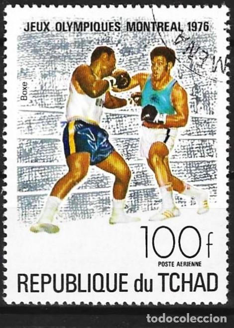 Sellos: Chad 1976 - Mi 743 - YT A 179 - Juegos ol&iacute;mpicos de Montreal : Boxeo ( A&eacute;reo )