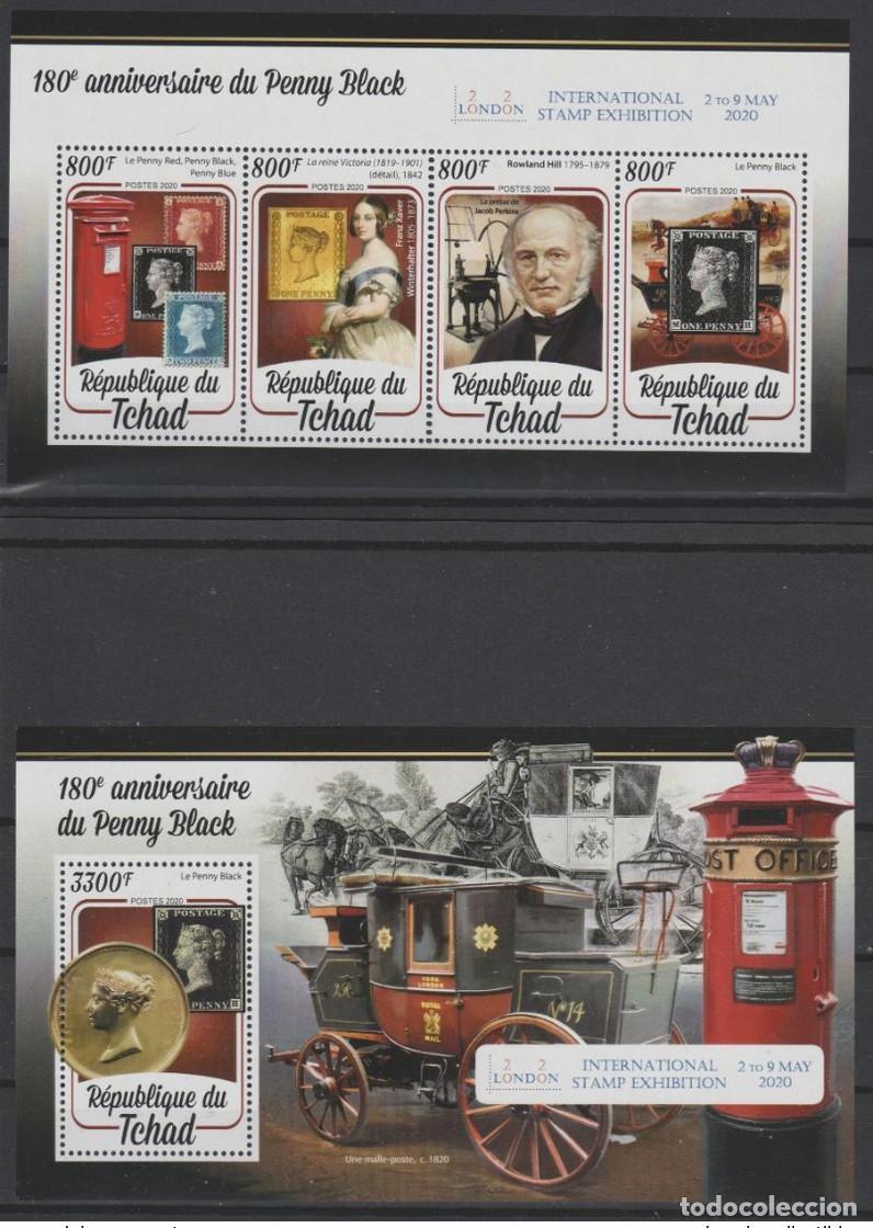 Sellos: Chad 2020 Mi. 3664 - 3667 II/BL. 835 NO EMIT&Iacute; COVID Penny Black London
