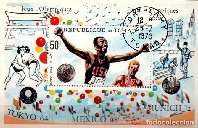 Sellos: TCHAD CHAD 1970 SHEET USED MNH MEXICO MUNICH TOKYO JUEGOS OLIMPICOS OLYMPIC GAMES DEPORTES SPORTS