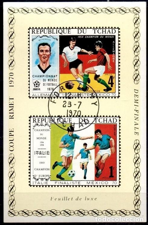 Sellos: TCHAD CHAD 1970 SHEET DELUXE USED MNH FUTBOL MUNDIAL DE MEXICO WORLD CUP FOOTBALL DEPORTES SPORTS