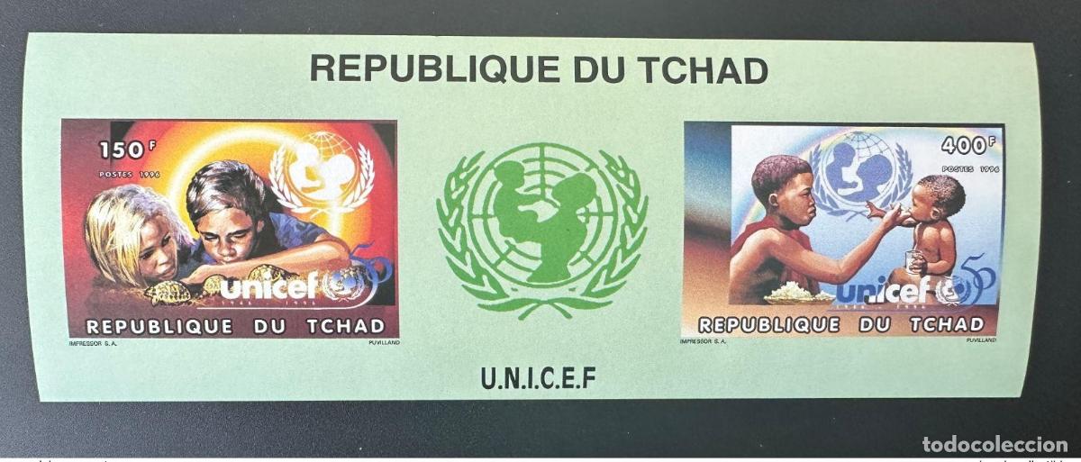 Sellos: Chad 1996 Mi. Bl. 255 B ND UNICEF Enfants Children Kinder 50 ans Jahre years