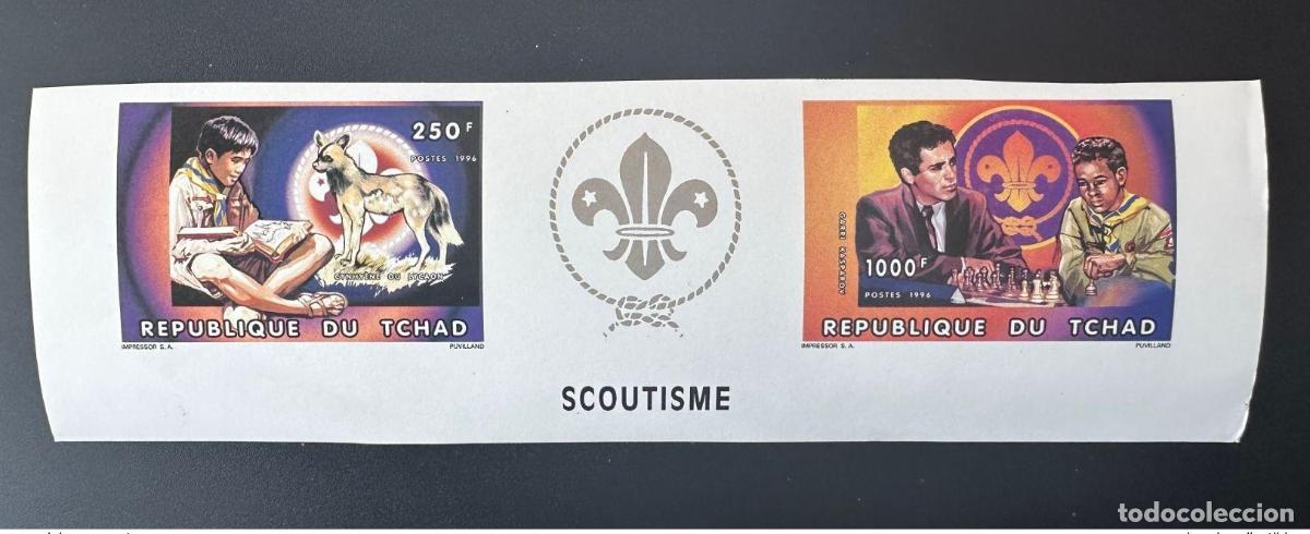 Sellos: Chad 1996 Mi. 1361a - 1362a B IMPERF ND Scouting Scouts Chess Schach Kasparov