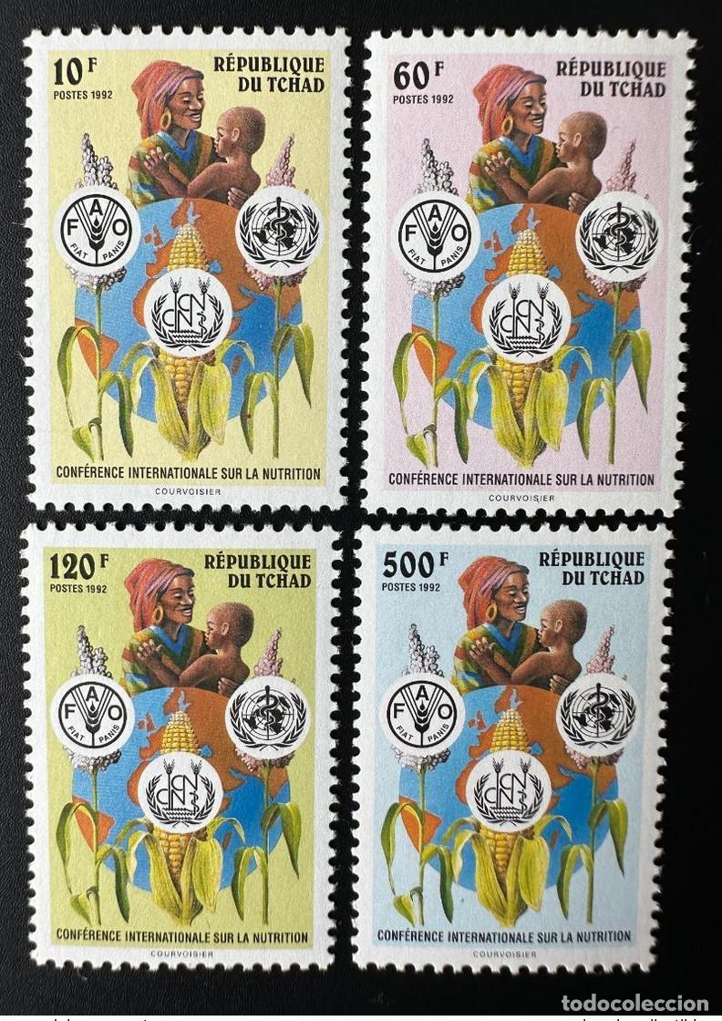 Sellos: Chad 1992 Mi. 1223 - 1226 Conferencia Internacional sobre Nutrici&oacute;n de la FAO y OMM