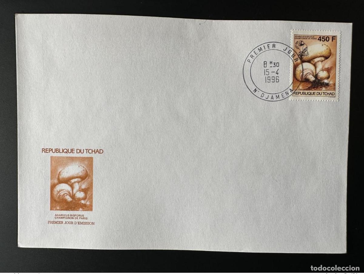 Timbres: Chad 1996 Mi. 1269 450 F FDC Primer d&iacute;a Hongos Scouts Scouting