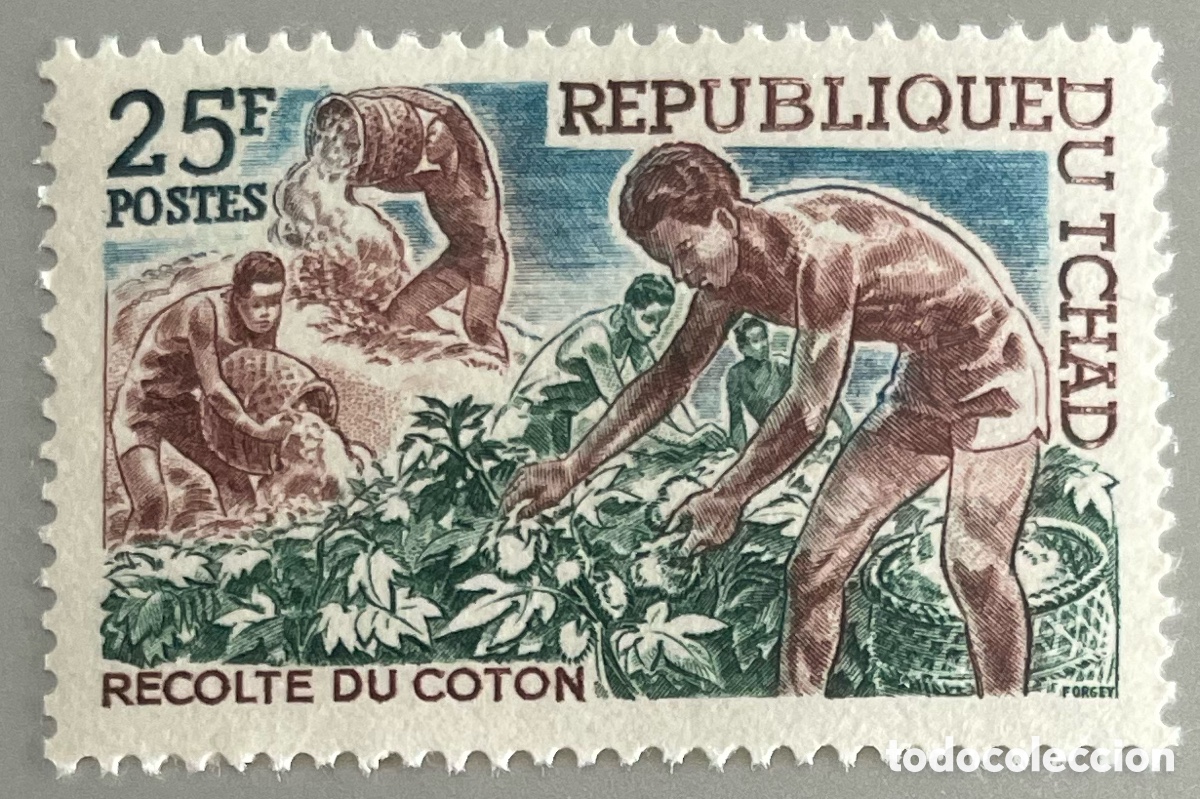 Sellos: Chad. Desarrollo sector algod&oacute;n. 1968