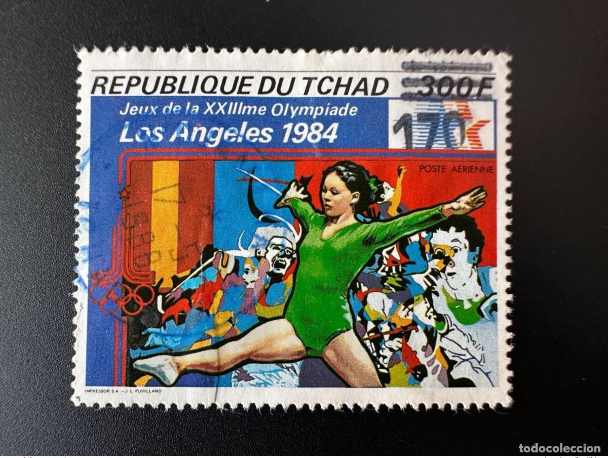 Sellos: Chad 1987/1988 Mi. 1149 borrado y sobrecargado Juegos Ol&iacute;mpicos de Los &Aacute;ngeles 1984