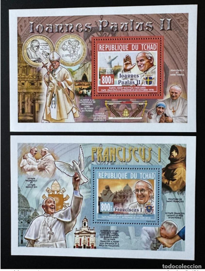Stamps: Chad 2013/2014 Mi. Bl. 572 573 Papa Juan Pablo II Francisco