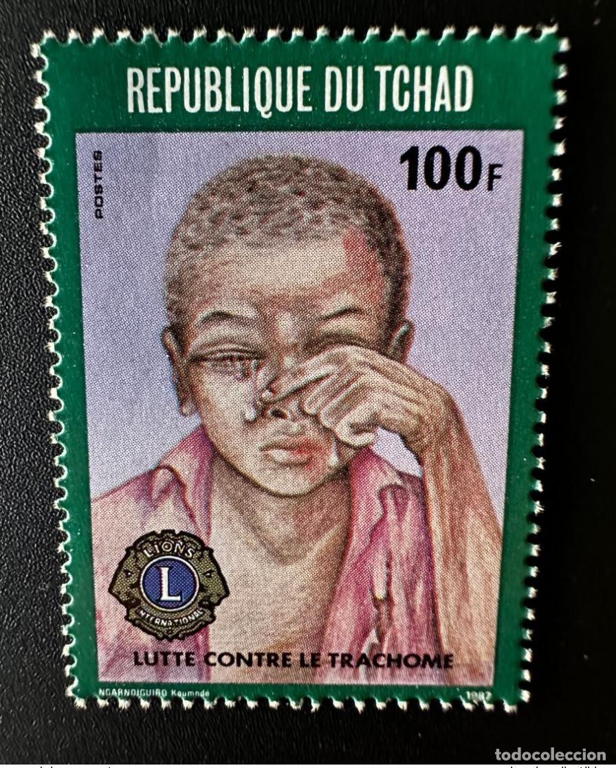 Selos: Chad 1987 Mi. 1162 Lucha contra el tracoma | Lions International 100F