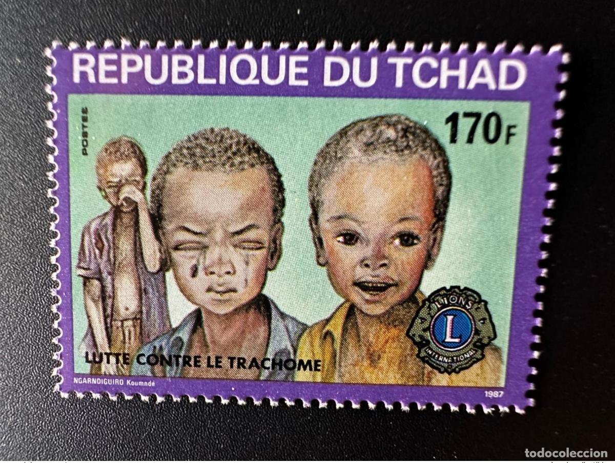 Selos: Chad 1987 Mi. 1164 Lucha contra el tracoma | Lions International 170F