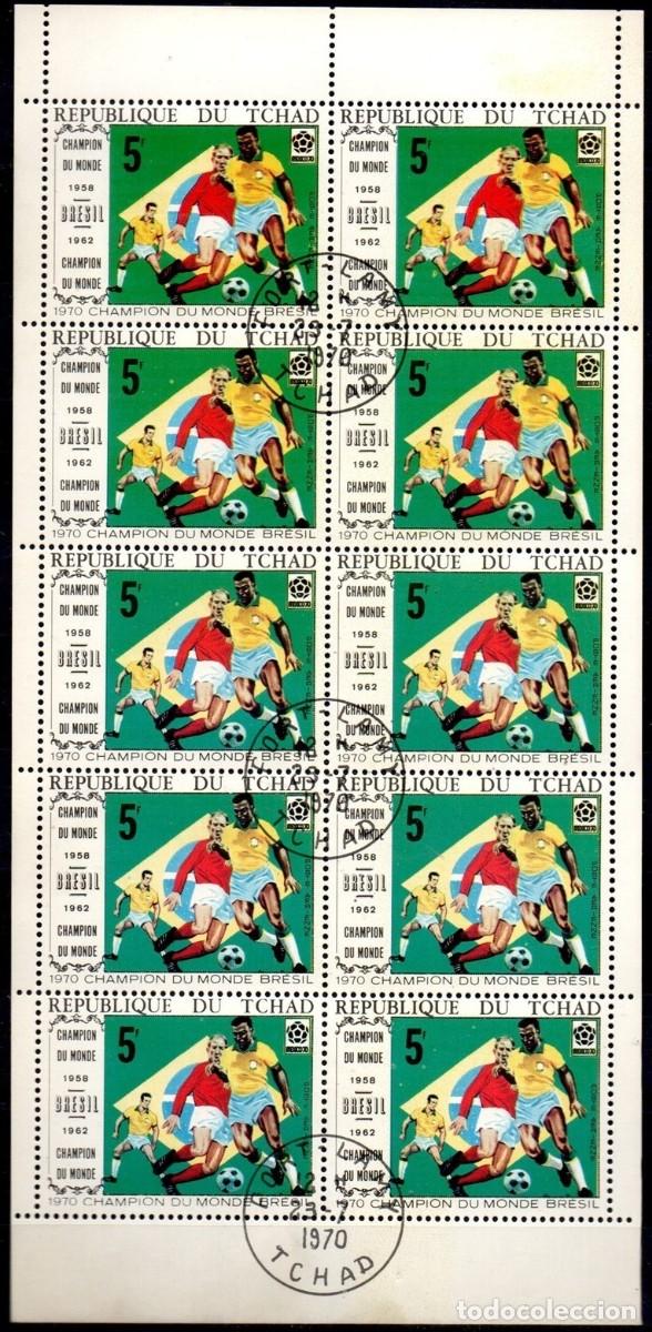 Sellos: TCHAD CHAD 1970 SHEET USED MNH FUTBOL MUNDIAL MEXICO WORLD CUP FOOTBALL FUSSBALL SOCCER DEPORTES