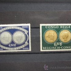 Sellos: CONGO BELGA-CONGO BELGE,1954,IVERT 327-328,COMPLETA,NUEVOS CON GOMA Y SEÑAL FIJASELLOS