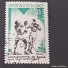 Sellos: DAHOMEY, 1963, BOXEO, JUEGOS DE LA AMISTAD EN DAKAR, SCOTT 172, YVERT 192, USADO, ( LOTE AG)