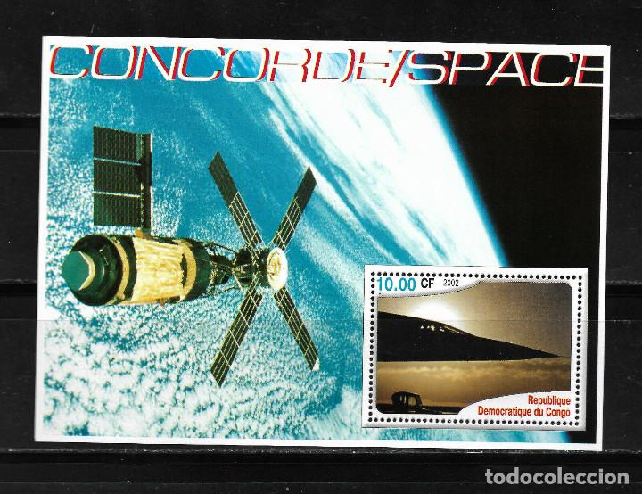 Sellos: CONGO 2002, HOJA BLOQUE CONCORDE ESPACIO. MNH. - Foto 1