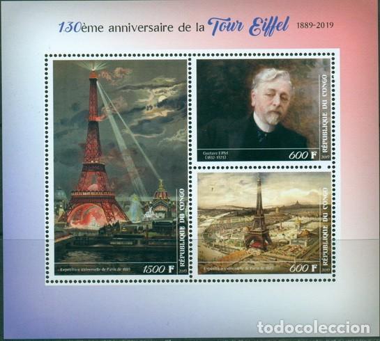 Sellos: CONGO 2019 SHEET MNH TORRE EIFFEL - Foto 1