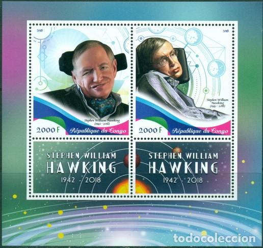 Sellos: CONGO 2018 SHEET MNH STEPHEN WILLIAM HAWKING - Foto 1