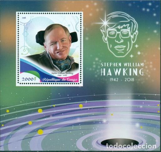 Sellos: CONGO 2018 SHEET MNH STEPHEN WILLIAM HAWKING - Foto 1