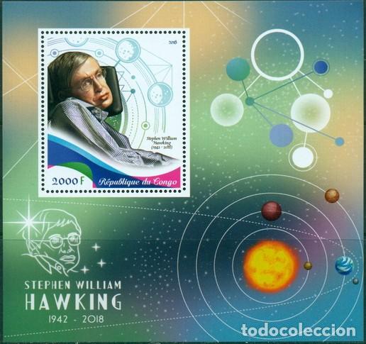 Sellos: CONGO 2018 SHEET MNH STEPHEN WILLIAM HAWKING - Foto 1
