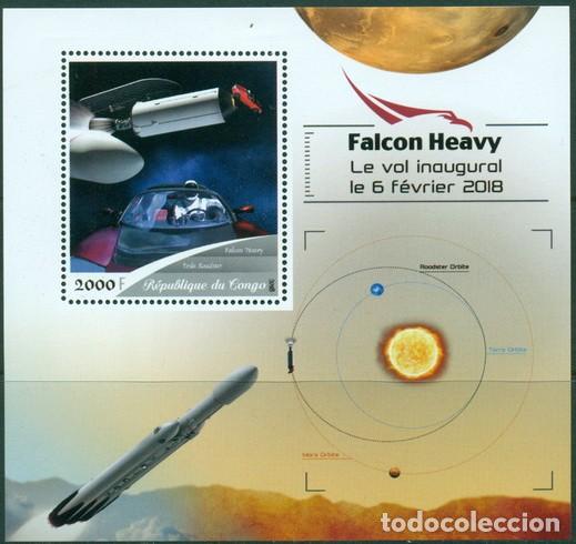 Sellos: CONGO 2018 SHEET MNH FALCON HEAVY ESPACIO SPACE ESPACE - Foto 1
