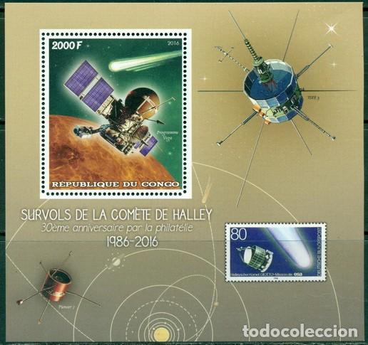 Sellos: CONGO 2016 SHEET MNH COMETA HALLEY ESPACIO ESPACE SPACE PROGRAMA VEGA - Foto 1