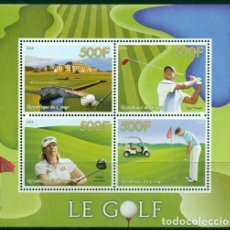 Timbres: CONGO 2015 SHEET MNH GOLF GOLFE SPORTS DEPORTES. Lote 331732713