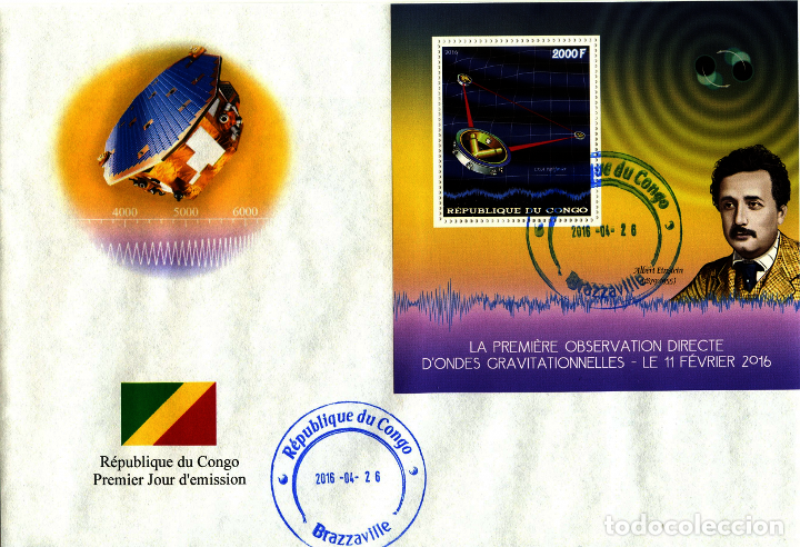 Sellos: CONGO 2016 SPD FDC ONDAS GRAVITACIONALES ALBERT EINSTEIN LISA PATHFINDER ESPACIO SPACE ESPACE - Foto 1