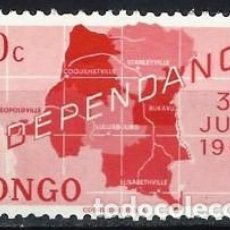 Francobolli: REP. DEM. DEL CONGO 1960 - INDEPENDENCIA, MAPA - MNH**. Lote 343369753
