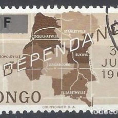 Timbres: REP. DEM. DEL CONGO 1964 - SELLO DEL 61 SOBRECARGADO, MAPA - USADO. Lote 343375243