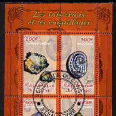 Timbres: CONGO 2011 SHEET USED MNH MINERALES MINERAUX MINERALS MINERAIS SHELLS SEASHELLS CONCHAS COQUILLAGES. Lote 361636650