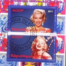 Sellos: CONGO 2011 SHEET USED MNH MARILYN MONROE ACTRICES ACTRESSES CINE CINEMA. Lote 401788769