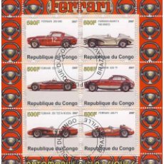 Sellos: CONGO 2007 SHEET USED MNH FERRARI COCHES CLASICOS AUTOMOVILES CARS VOITURES AUTOMOBILES AUTOMOBILI. Lote 363086065