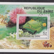 Sellos: ZAIRE 1980 SHEET USED MNH FAUNA MARINA FISHES PECES POISSONS PESCI FISCHEN PEIXES MARINE LIFE. Lote 364061461