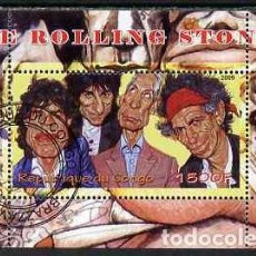 Sellos: CONGO 2009 SHEET USED MNH ROLLING STONES CANTANTES MUSICA SINGERS MUSIC. Lote 400310989