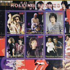 Sellos: CONGO 2007 SHEET USED MNH ROLLING STONES CANTANTES MUSICA SINGERS MUSIC. Lote 400311649