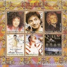 Sellos: CONGO 2007 SHEET USED MNH QUEEN CANTANTES MUSICA SINGERS MUSIC. Lote 400311979