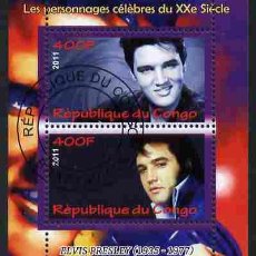 Sellos: CONGO 2011 SHEET USED MNH ELVIS PRESLEY SINGERS MUSIC CANTANTES MUSICA. Lote 401788714