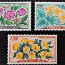 Sellos: CONGO 1961 - FLORES - FLEURS - FLOWERS - YVERT AEREOS 2/4**. Lote 401847124