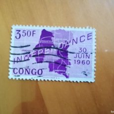 Sellos: CONGO - INDEPENDENCIA - 30 JUNIO 1960 - VALOR FACIAL 3,50 F. Lote 402315054