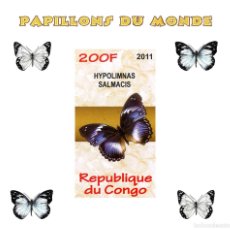 Sellos: CONGO 2011 SHEET DELUXE MNH BUTTERFLIES PAPILLONS SCHMETTERLINGEN FARFALLE MARIPOSAS INSECTOS. Lote 402391729