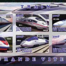 Sellos: CONGO 2012 SHEET MNH IMPERF SPEED TRAINS GRANDE VITESSE TRENES DE ALTA VELOCIDAD ZUGE TGV TRENI. Lote 402393884