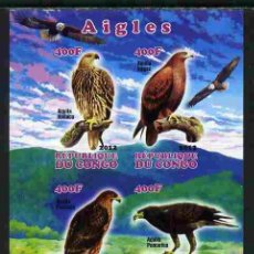 Sellos: CONGO 2012 SHEET MNH IMPERF FAUNA AVES BIRDS OF PREY EAGLES AIGLES AGUILAS ADLER AQUILE RAPACES. Lote 402495834