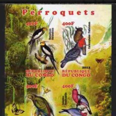 Sellos: CONGO 2012 SHEET MNH IMPERF FAUNA BIRDS OISEAUX AVES PAJAROS PARROTS PERROQUETS LOROS PAPAGEIEN. Lote 402496259