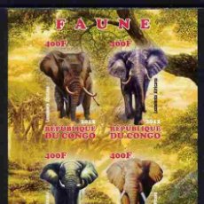 Sellos: CONGO 2012 SHEET MNH IMPERF FAUNA MAMIFEROS ELEPHANTS ELEFANTES ELEFANTI ELEFANTEN WILDLIFE. Lote 403171434