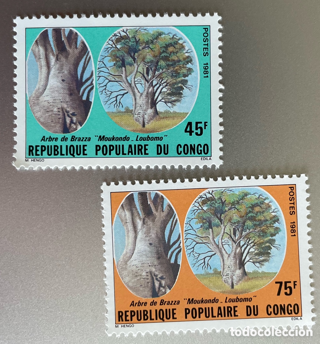 Sellos: Congo. &Aacute;rboles. 1981 - Foto 1