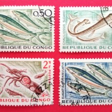 Sellos: SELLO REPUBLICA DEL CONGO. PECES TROPICALES Y FAUNA DE LAS PROFUNDIDADES (1961-1964)