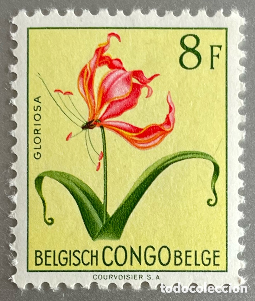 Sellos: Congo Belga. Flores. 1952 - Foto 1