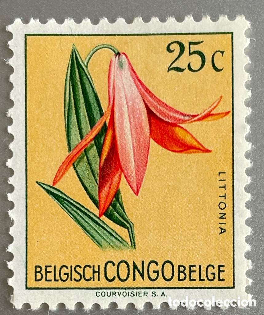 Sellos: Congo Belga. Flores. 1952 - Foto 1