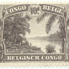 Sellos: ❤️ SELLO DEL CONGO BELGA: RÍO SANKURU, 1932-1942, 10 FRANCOS BELGAS ❤️