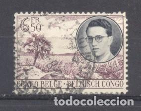 Sellos: Congo Belga, 1955, rey Balduino, usado - Foto 1