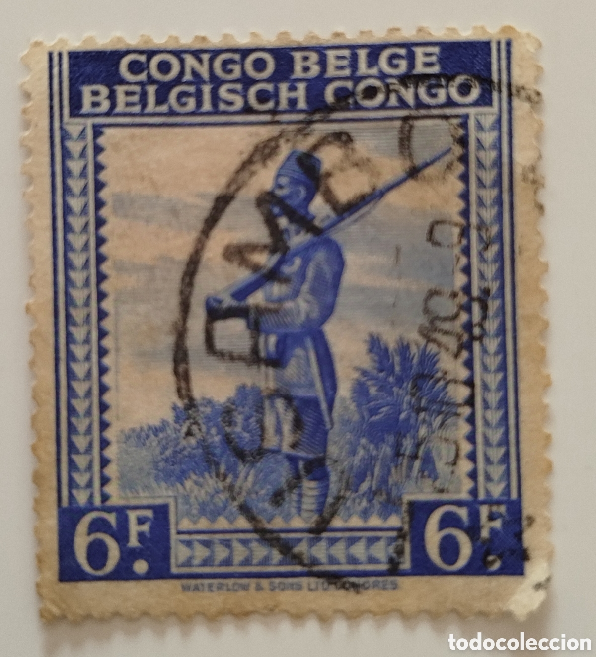 Sellos: CONGO sello valor 6f azul - Foto 1